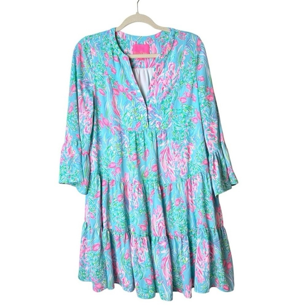 Lilly Pulitzer Gabriel Dress Amalfi Blue Best Fishes Size 6